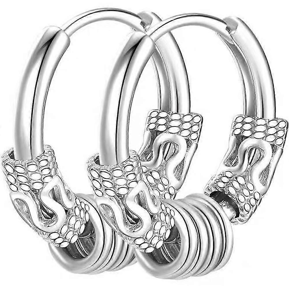 Hoop Earrings Dragon Totems Minimalist Style 2Pcs For Parties And Dances