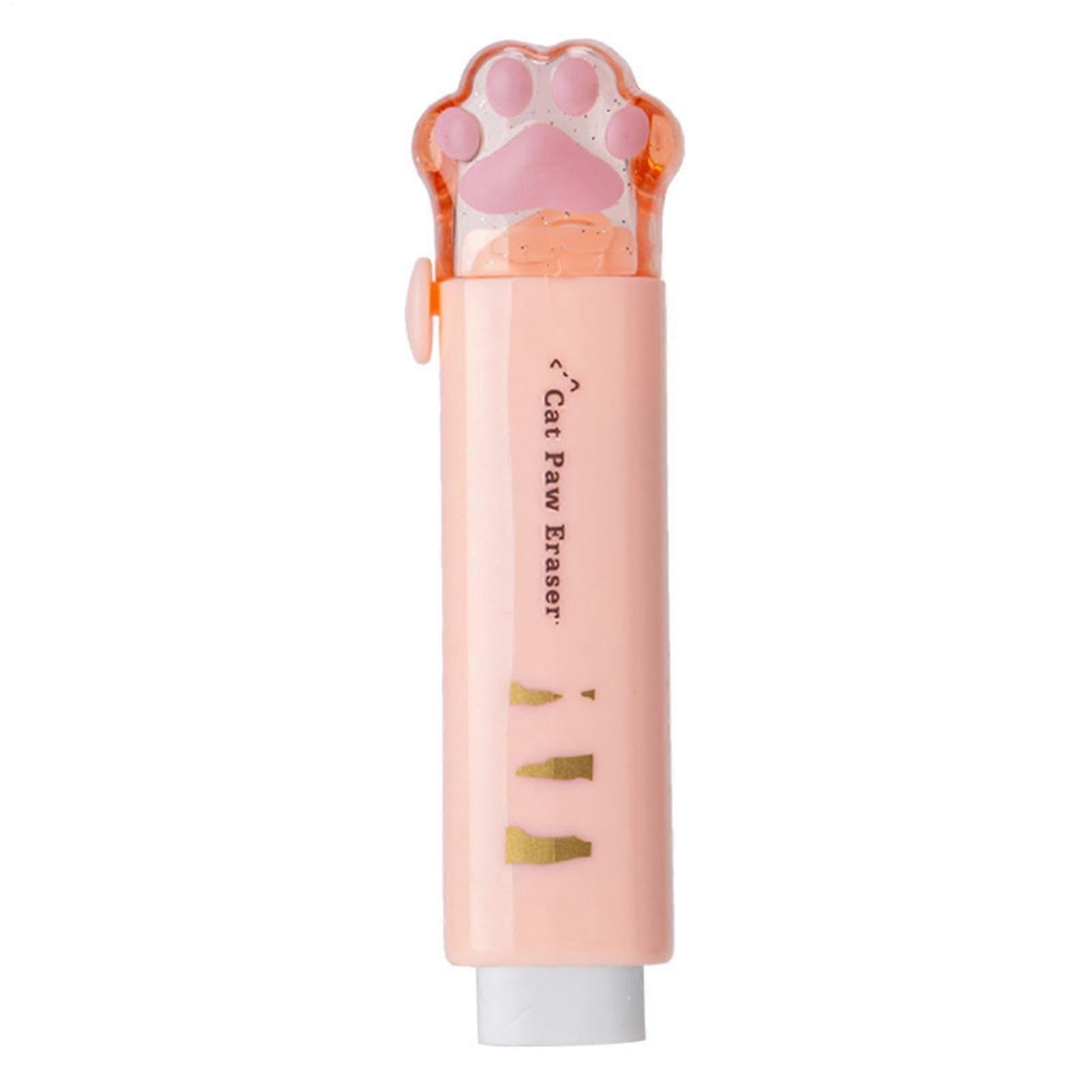 Cat PawShaped Retractable Erasers PushPull Cute Cat Paw Eraser