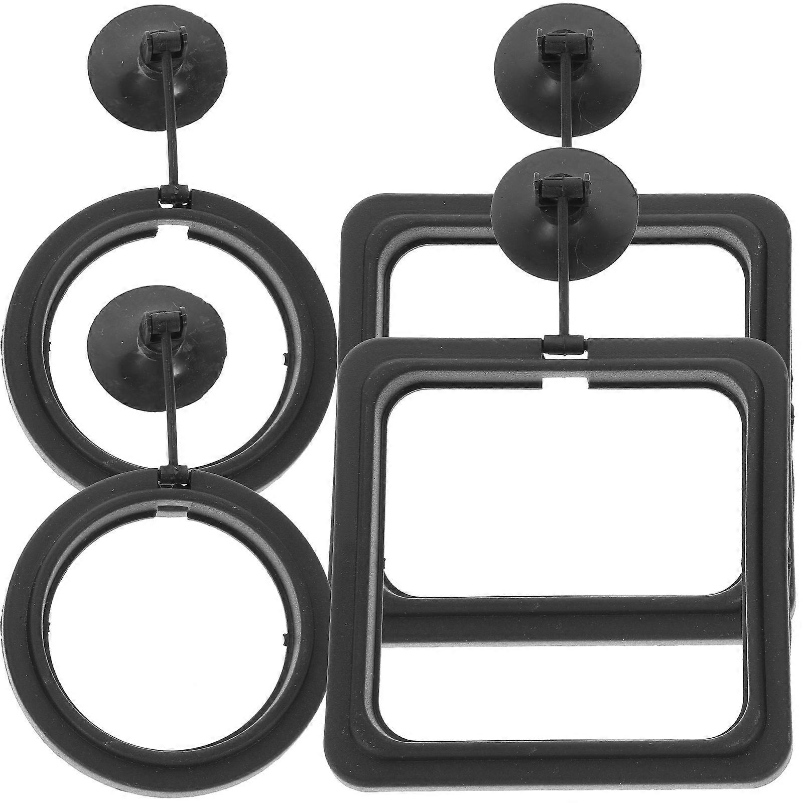 Floating Fish Feeder Ring Aquarium Supply Black 4Pcs Suction Cup Feeding