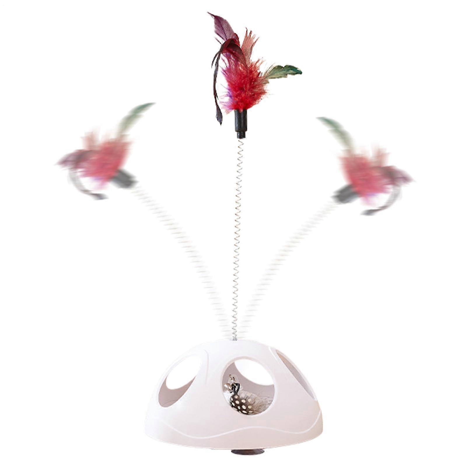 Cat Feather Toy with Suction Cup Spring - Interactive Cat Toy for Kitten Training, Fun and Hunting at Home