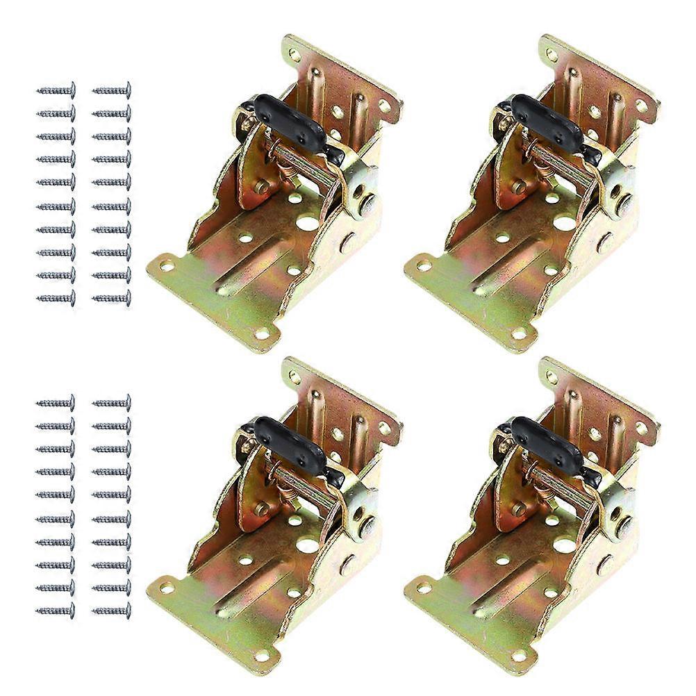 4pcs Locking Foldable Steel Hinges for Table & Chair Legs, Corrosion Resistant Folding Shelf Brackets, High Hardness Furniture Leg Replacement