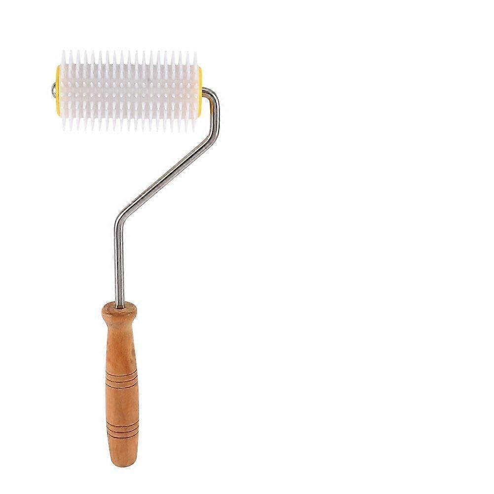 Bee Comb Rolling Extractor With Dense Needles, Wooden Handle For Propolis Collection Beekeeping Tool