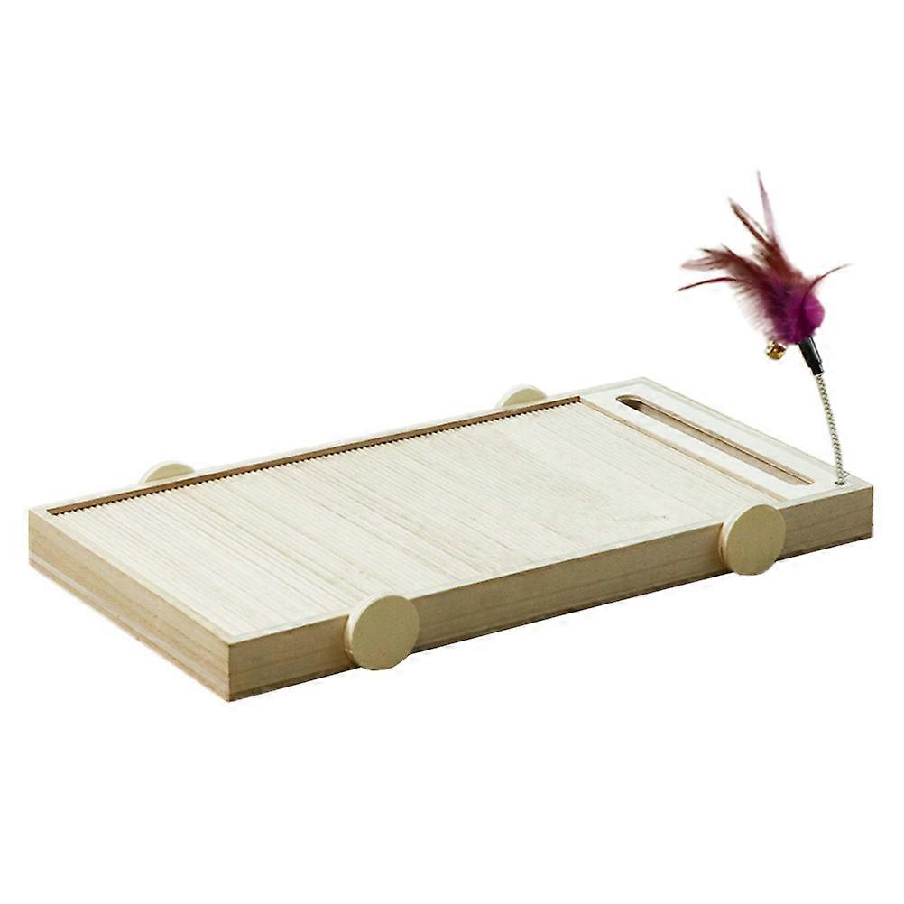 Cat Grinding Board Wear Resistant Scratching With Teaser For Reduces Destructive Behavior