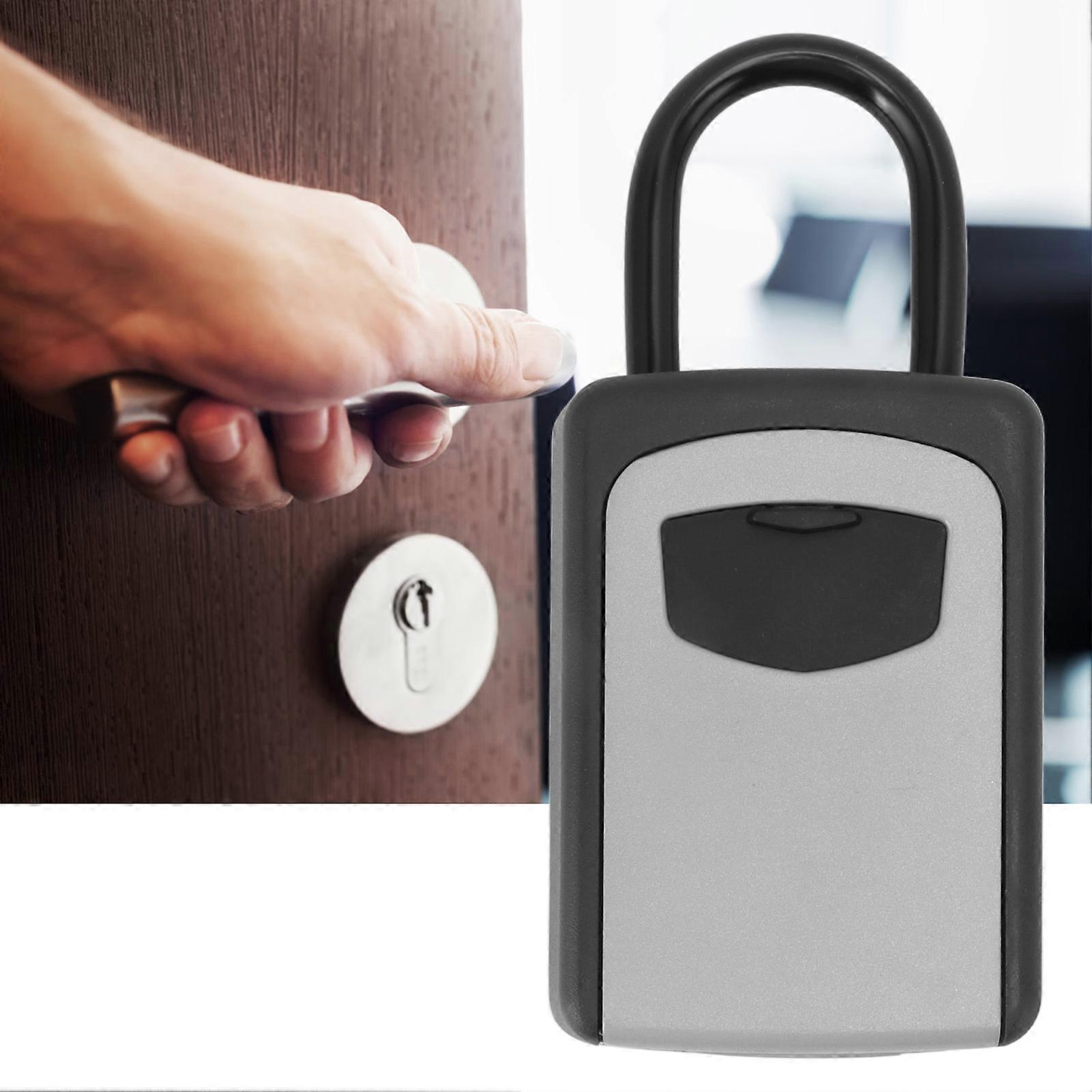 Key Lock Box Large Capacity Wall Mounted Resettable 4 Digit Key Storage Security Lockbox for House Keys 