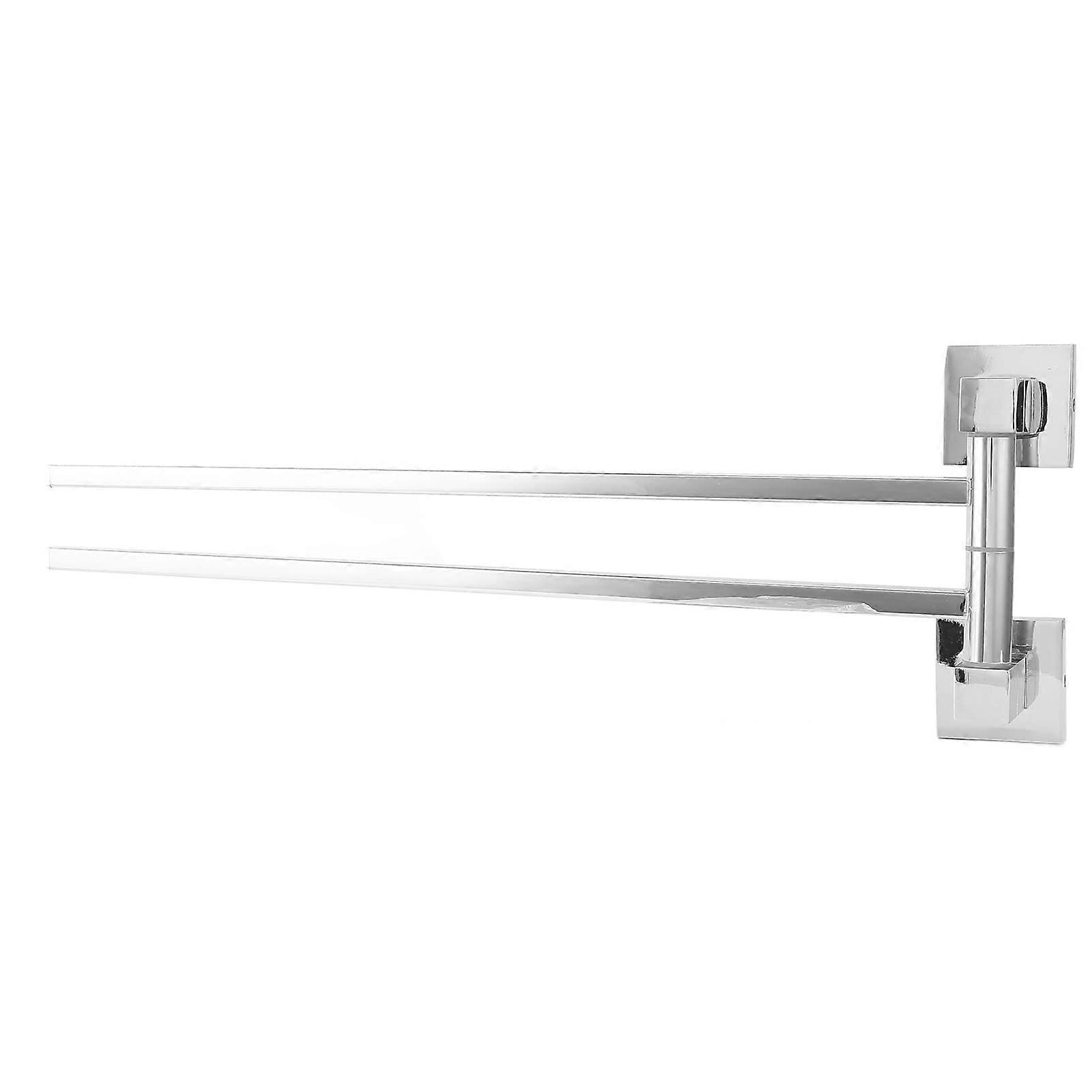 180 Degree Rotating Stainless Steel Towel Rail Adjustable Square Tube Bath Towel Holder (250255 Movable Two Bars)