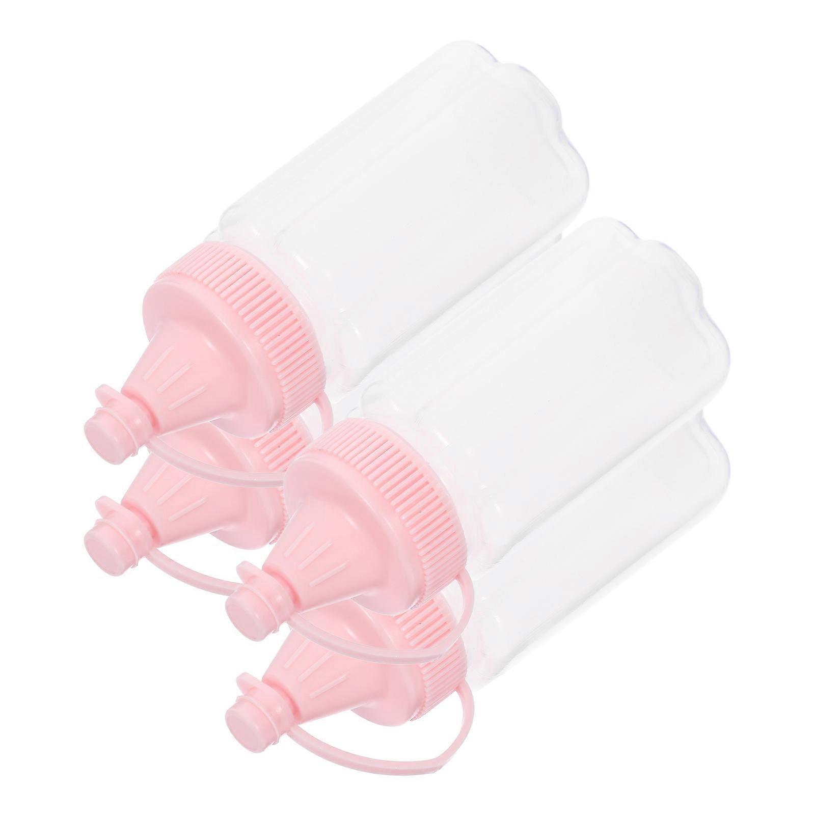 4PCS Reusable Honey Squeeze Bottles Empty Syrup Jars