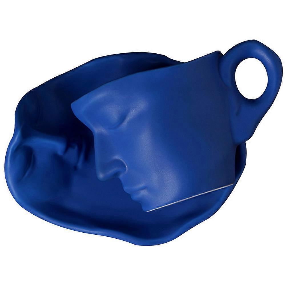 Dark Blue Ceramic Coffee Mug Set for Beverage Drinking with Saucer 260ml