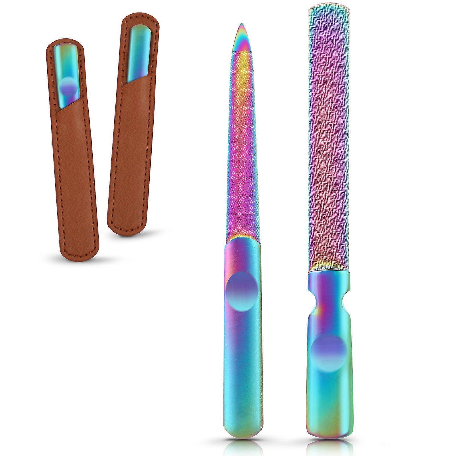 Nail Manicure Tools Practical Design Stainless Steel Nail Polishing Professional Use 2Pcs