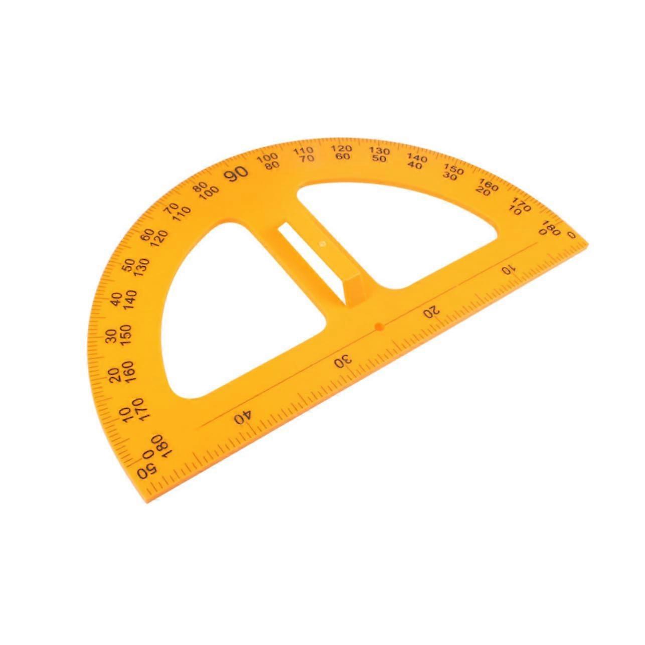 Practical Protractor for Students and Teachers, Durable Yellow Plastic Tool for Home, Accurate for Drawings and Measurements