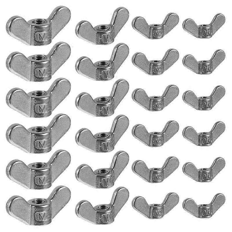 Wing Nut Set of 24 Non-Slip Wing Nuts for Machinery and Electronics Projects, Durable Steel, Universal Fit