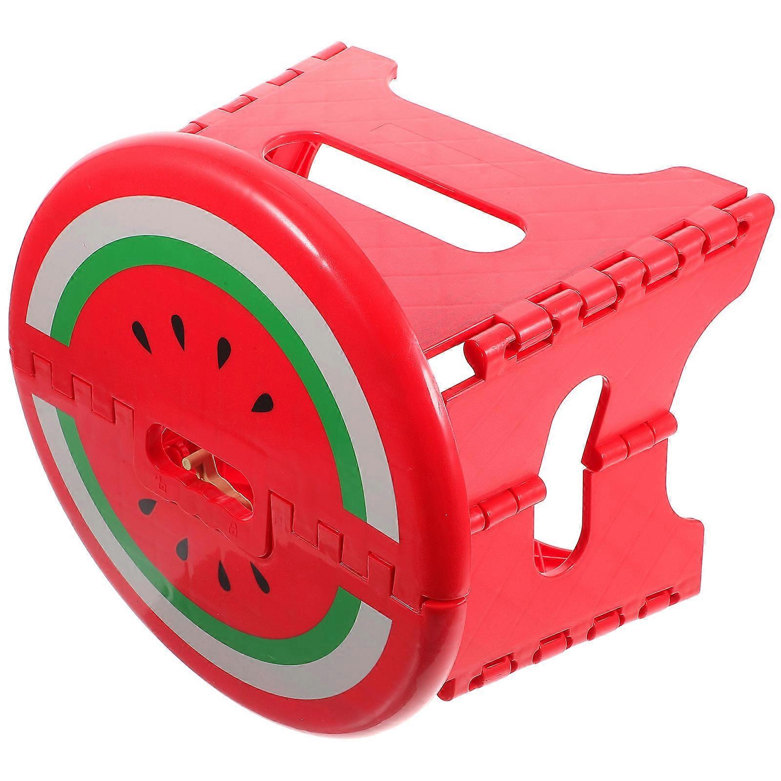 Plastic Folding Stool For Travelling High Load Bearing Durable 27x24.5x18cm Red 1Set