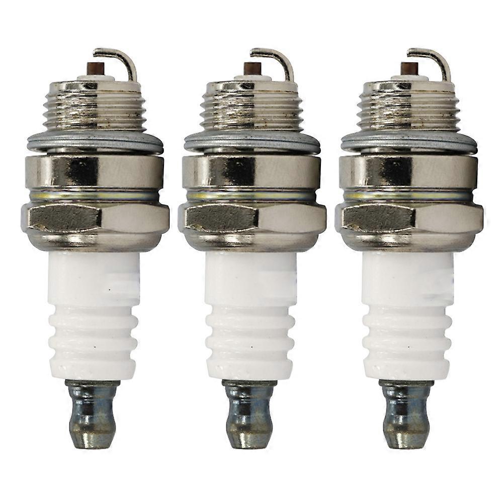 Lawnmower Spark Plug L7T Engine Performance Improvement Metal Silver 3Pcs
