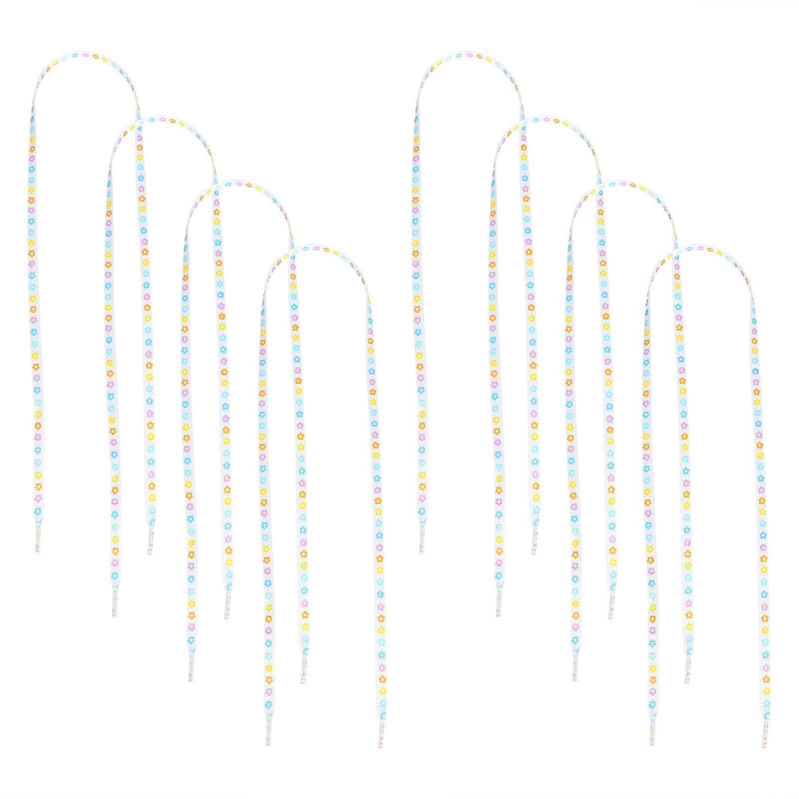 4 Pairs Double Printed Flower Shoelaces for Lace up Shoes 100cm