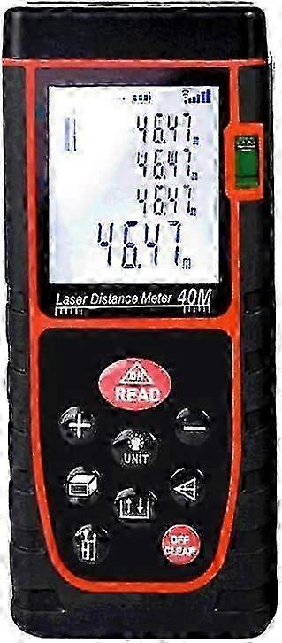 2025 40m Laser Distance Meter,Laser Meter,Calculate Area Volume Distance,Pythagoras Function,20 Sets Data Storage,Mute Function,m/in/ft Unit Switching