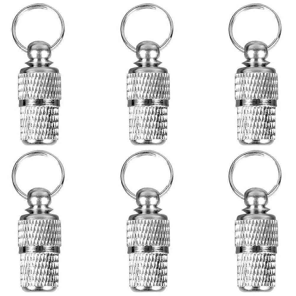 6 Pcs Pet Name Address Label Tag Storage Capsule Shape Collar Hanging Pendant