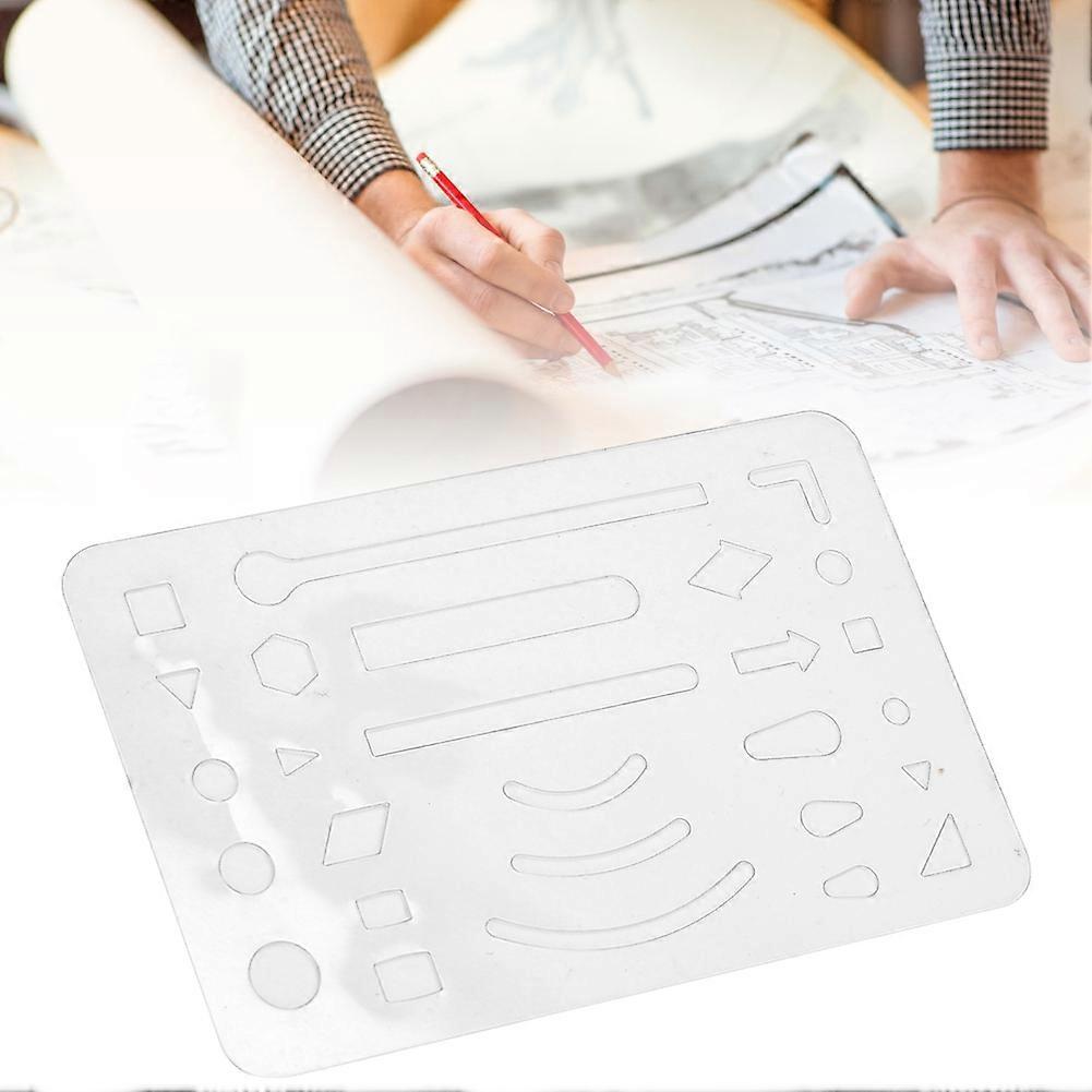 10Pcs 27 Holes Erasing Shield Multipurpose Engineering Drawing Template Pattern RulerTransparent