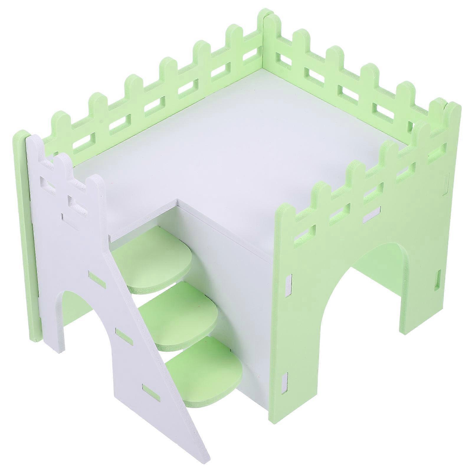 Light Green Hamster Hideout Made of Durable PVC for Hamster with Ramp Small Animal Accessories 6.5