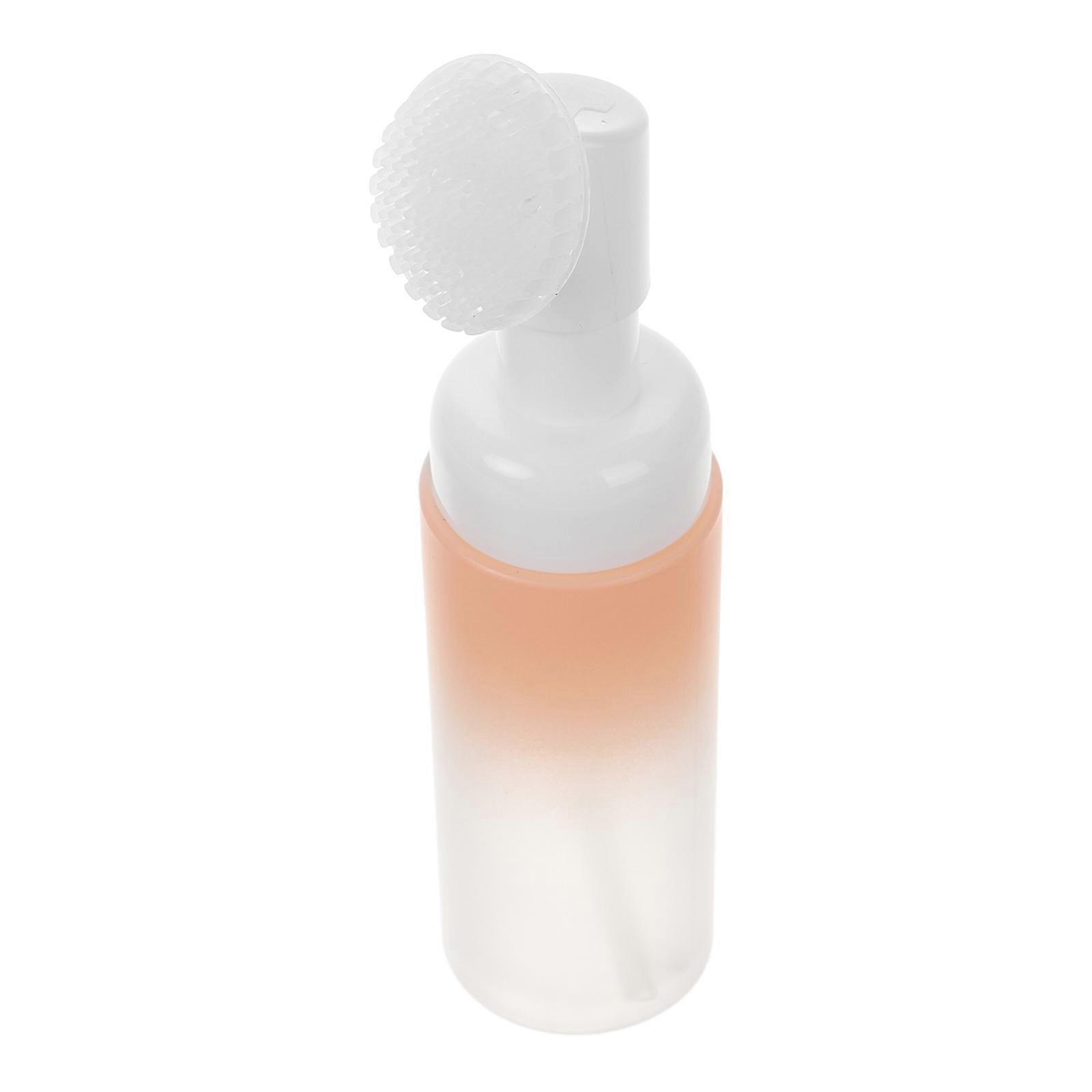Refillable Foaming Bottle with Brush Head for Storage Made of PET Pink Multiuse Travel Size