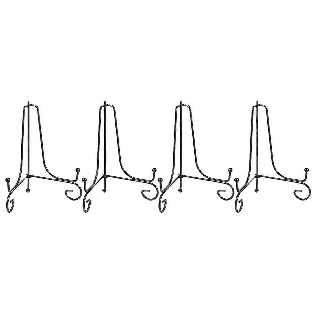 מעמד תצוגת צלחת קטן ברזל אמנות צלחת מחזיק קישוט חדר 4 יחידות