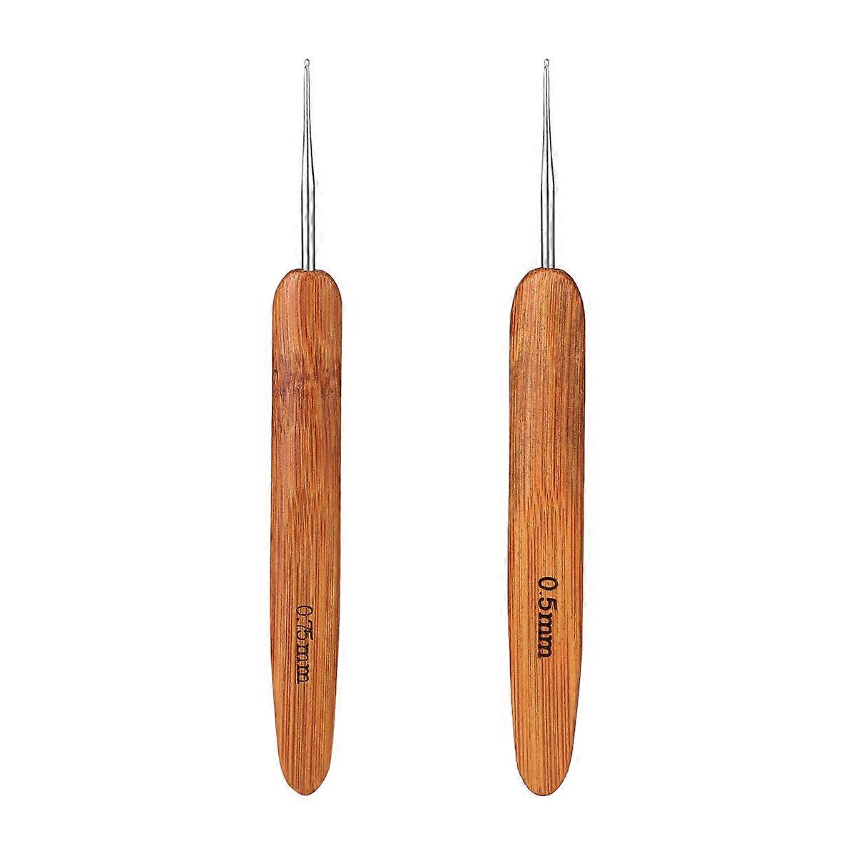 Knitters Carbonized Knitting Needles Set Light Brown 0.75mm Round Point 2Pcs