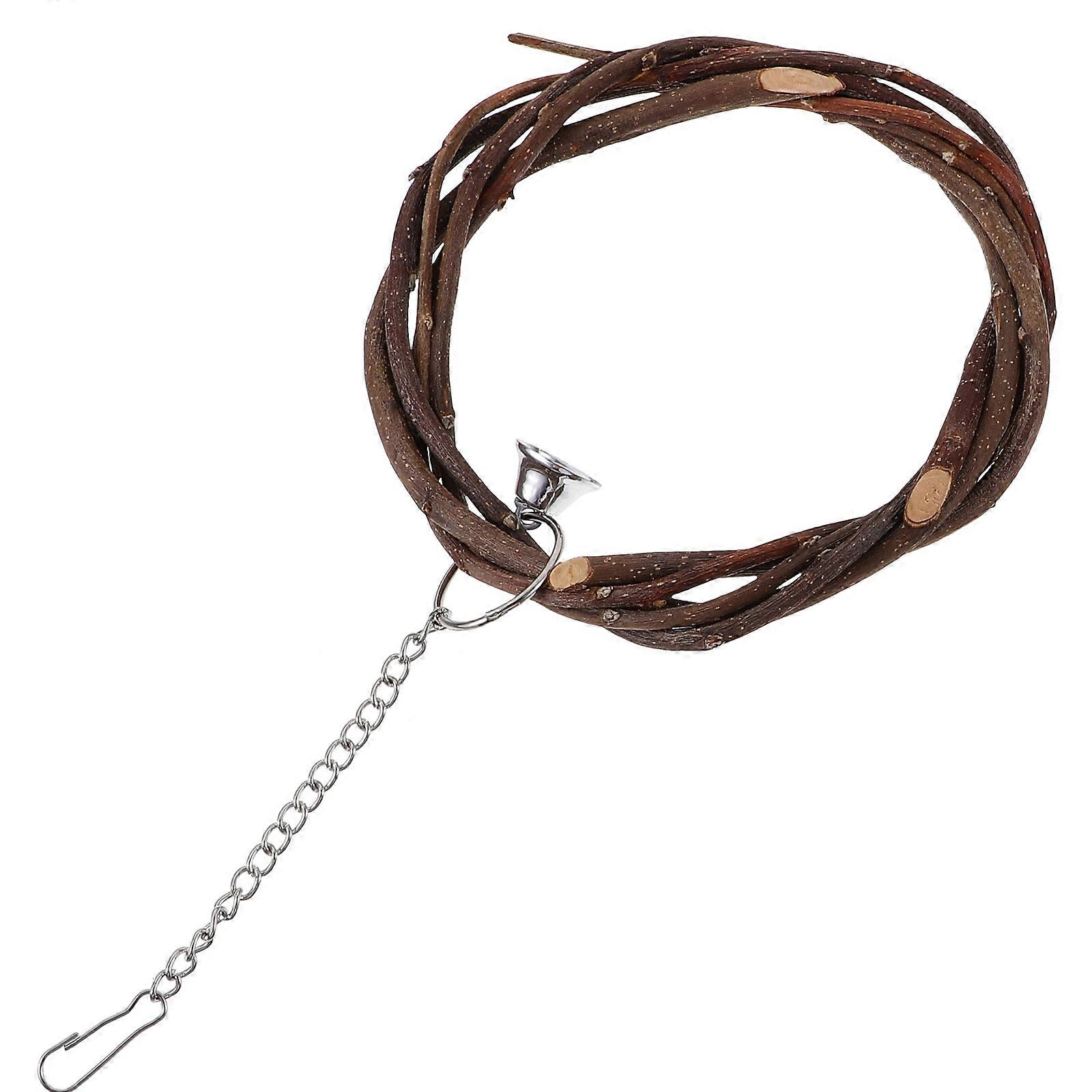 Parrot Bite Woven Apple Ring Small Bird Swing Stand Frame for Cage Climbing Chewing Entertainment Random Color