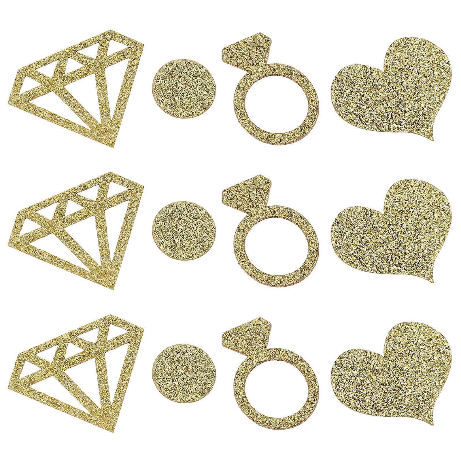 2 حقائب حفل زفاف ديكور القلب حلقة شكل حلويات ديكور سطح المكتب الذهبي