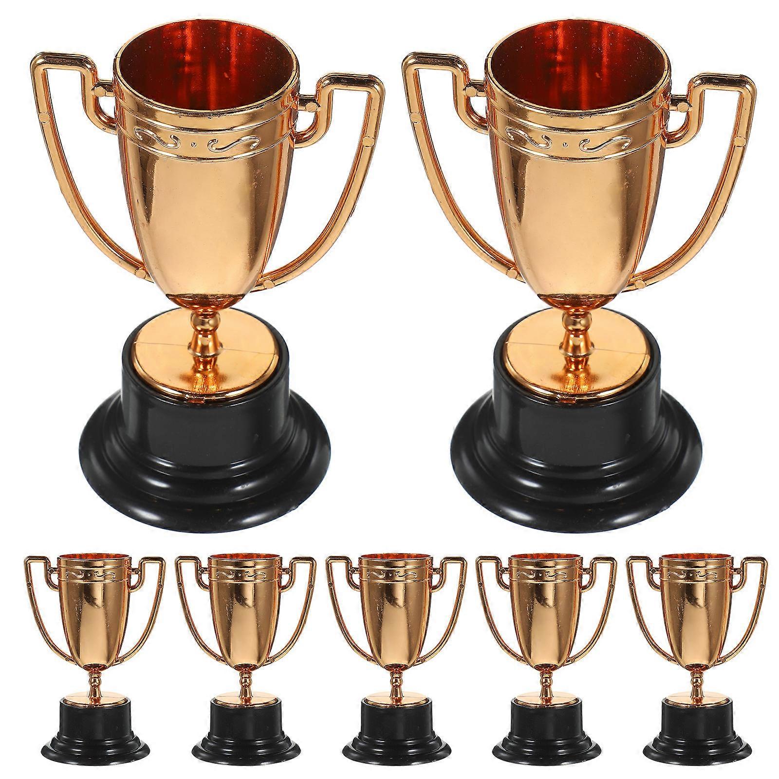 Small Plastic Trophies 10Pack Ideal For Kids Party Guests Enjoying Classroom Rewards With Mini Cup Shape