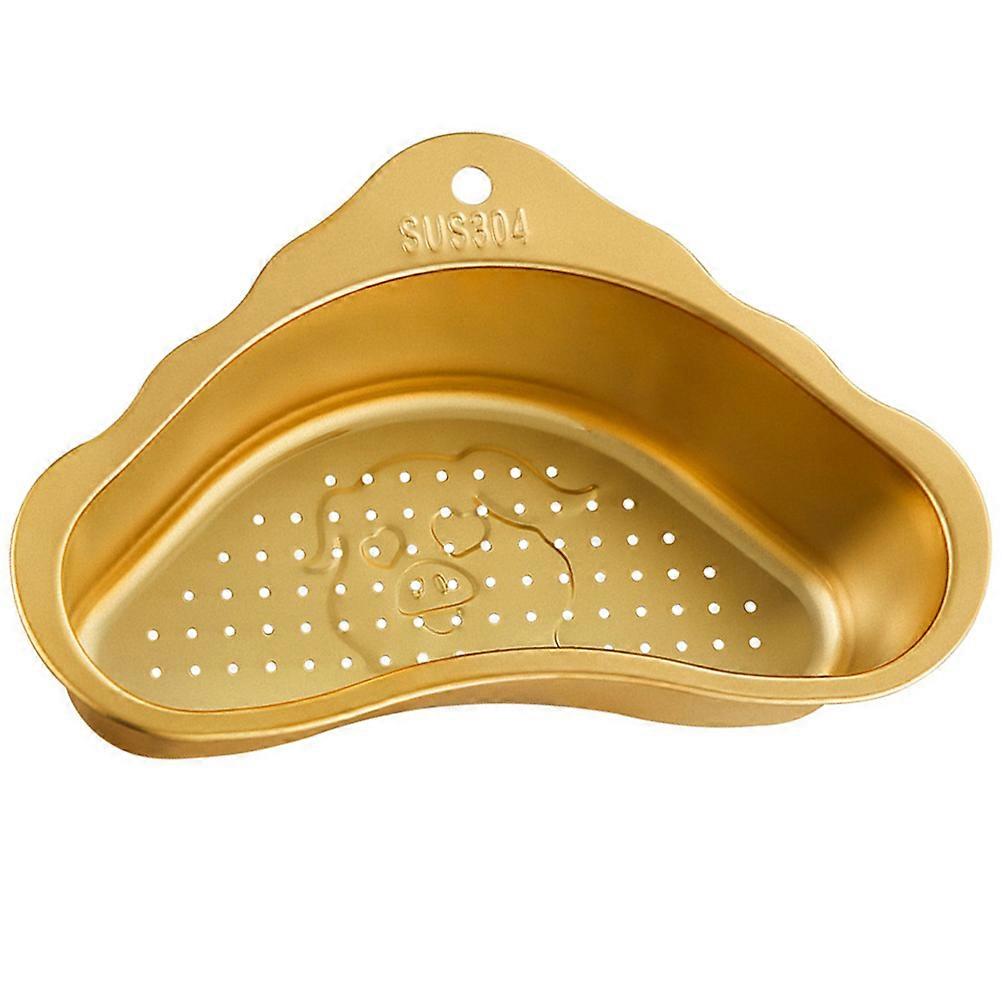 Stainless Steel Kitchen Sink Basket with Hollow Bottom for Drainage and Storage, Reusable Strainer Basket for Space Saving Sink Organization