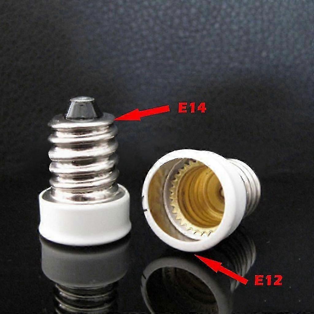 2 Pack E14 to E12 Adapter Converter Base for LED Bulbs Lamp Holder Socket