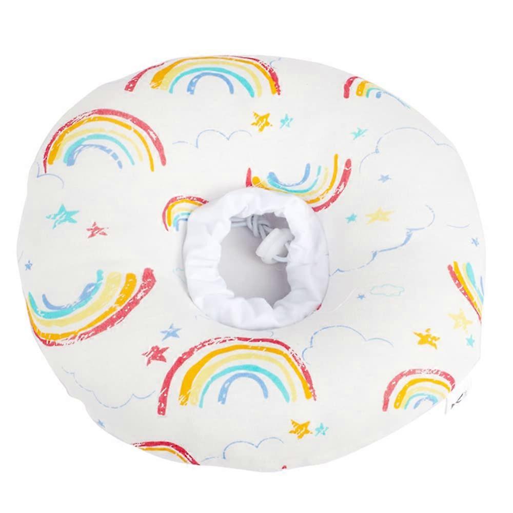 Elizabeth Ring AntiLeak Ring Cat Collar Cloth Protective AntiScratch Bib Collar Protective Collar Rainbows. M