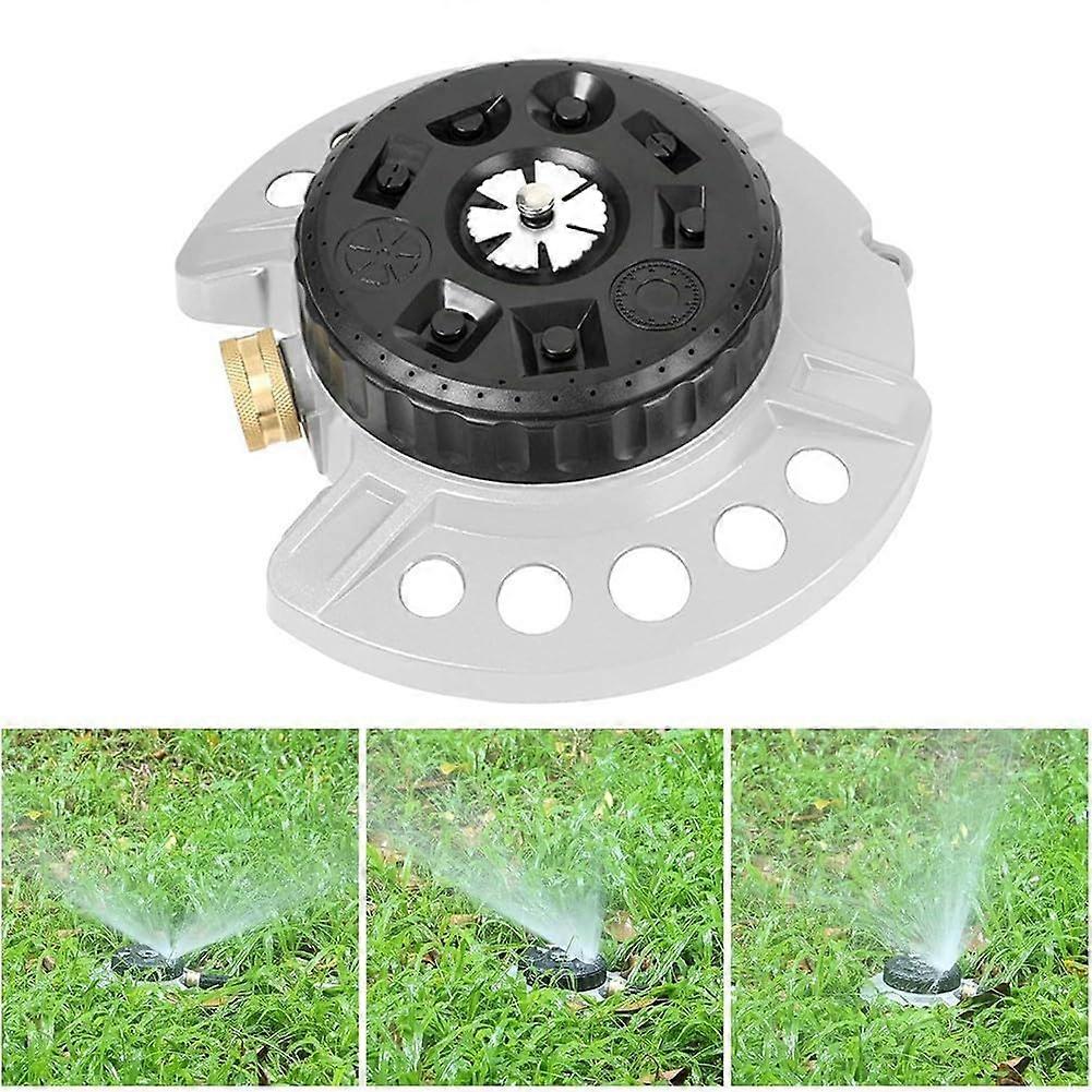 Lawn Sprinkler Multifunctional Dial Garden Sprinkler with 9 Different Spray Patterns and LeakProof Brass Swivel Joint for Garden Lawn Watering