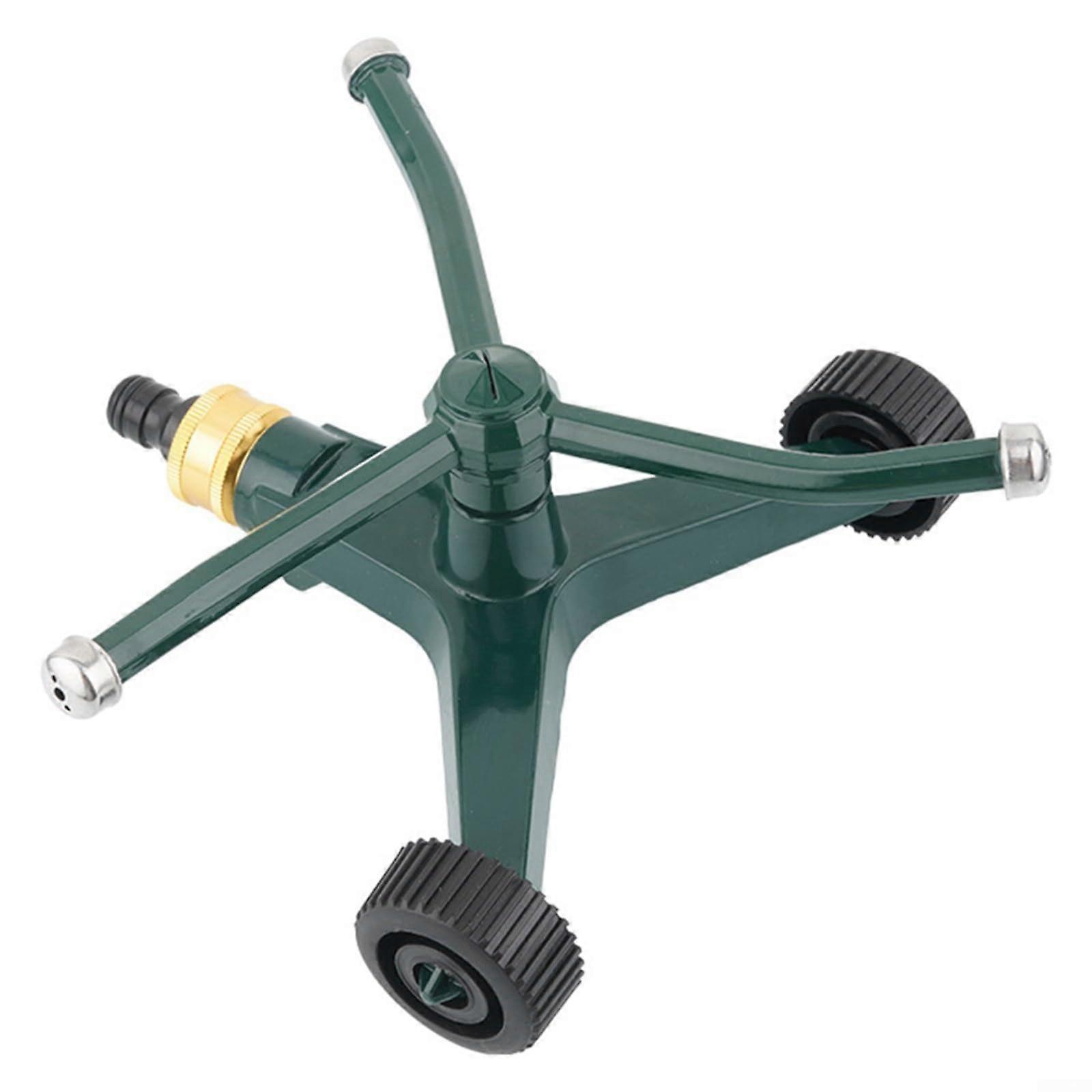 Garden Sprinkler – 360° Automatic Metal Lawn Sprinkler System with 3 Adjustable Heads and Three-Prong Design