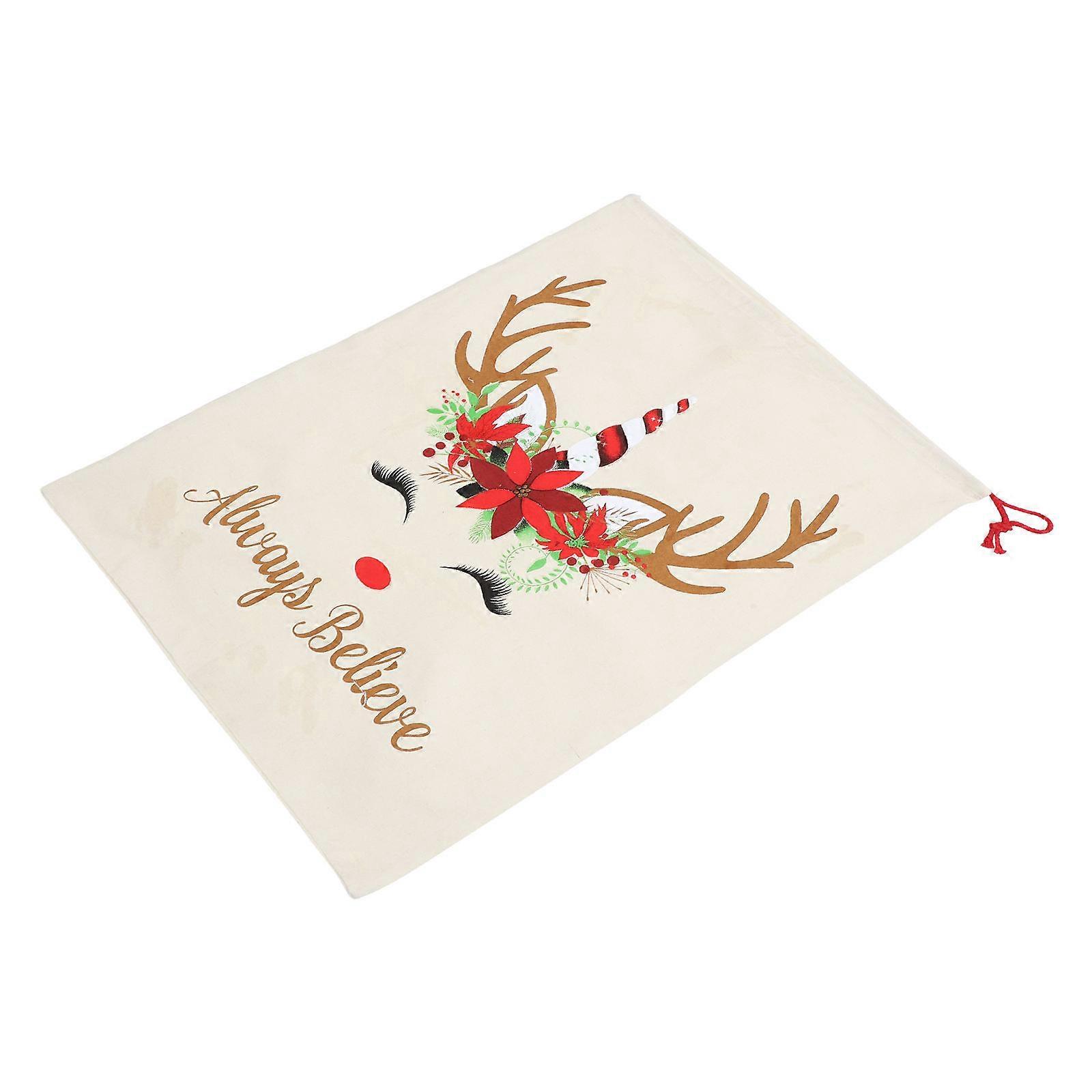 Portable Canvas Candy Bag Holder for Christmas Party Festive Sweets Storage Decor