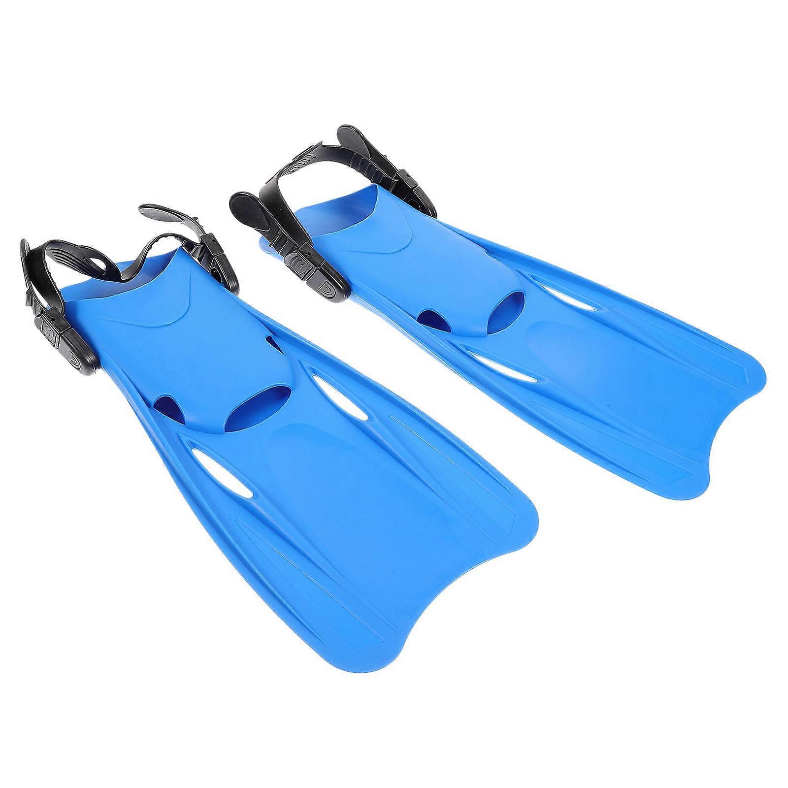 Blue Plastic for Adult Swimming and Snorkeling Lightweight Portable Flexible Design Fits Barefoot or with Socks 1 Pair