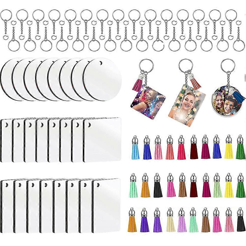 DIY Sublimation Keychains Blank For Key Buckle Crafts 30 Sets Assorted Color Ornament Supplies For Creative Projects