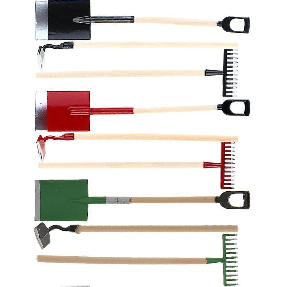 Miniature Garden Tools Dollhouse Accessories Set For Educational Toy With Assorted Color And Miniature Design 3 Sets