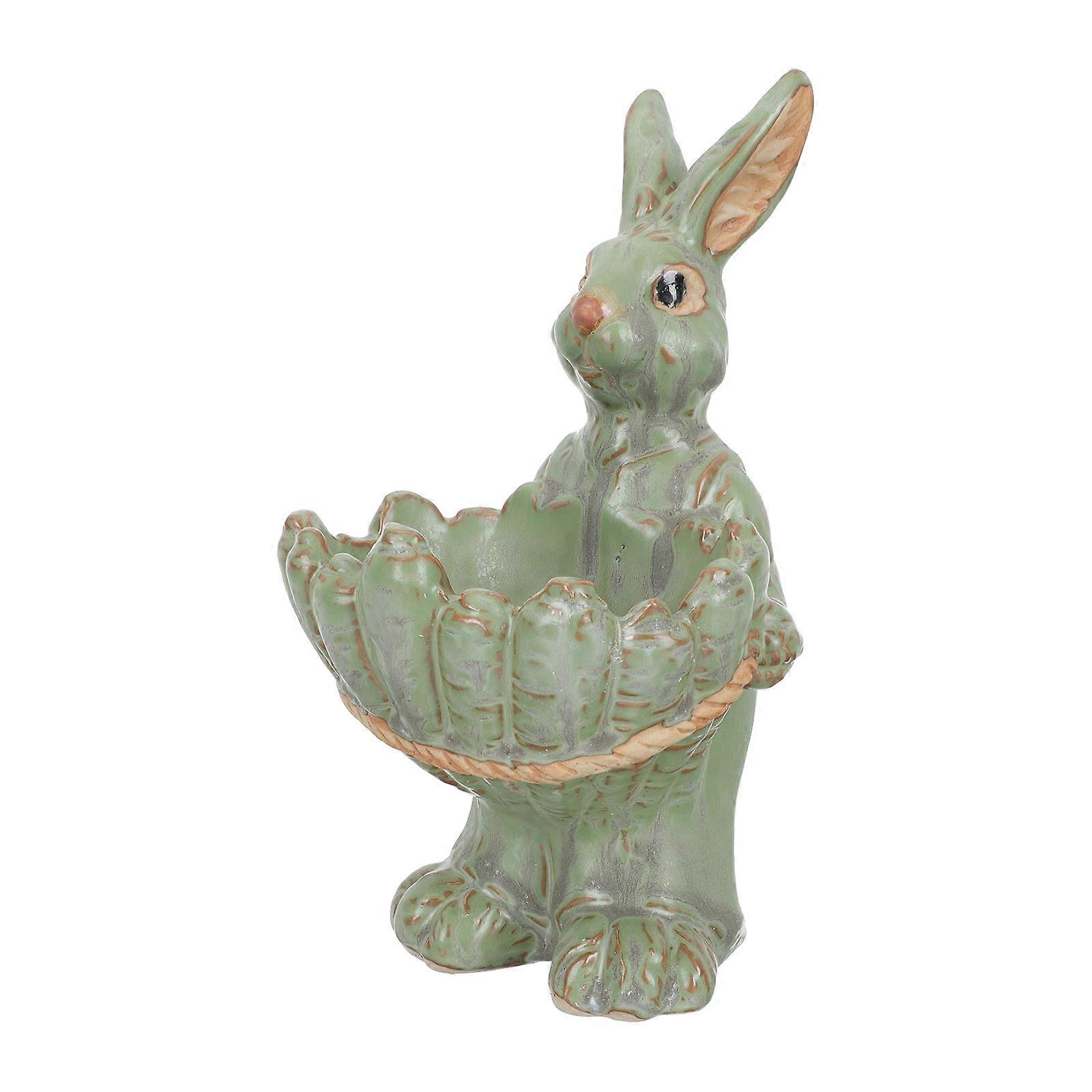 Cute Rabbit Shaped Ceramic Flower Pot Durable Decorative Planter for Home, Office, and Garden – Compact Design for Plant Lovers