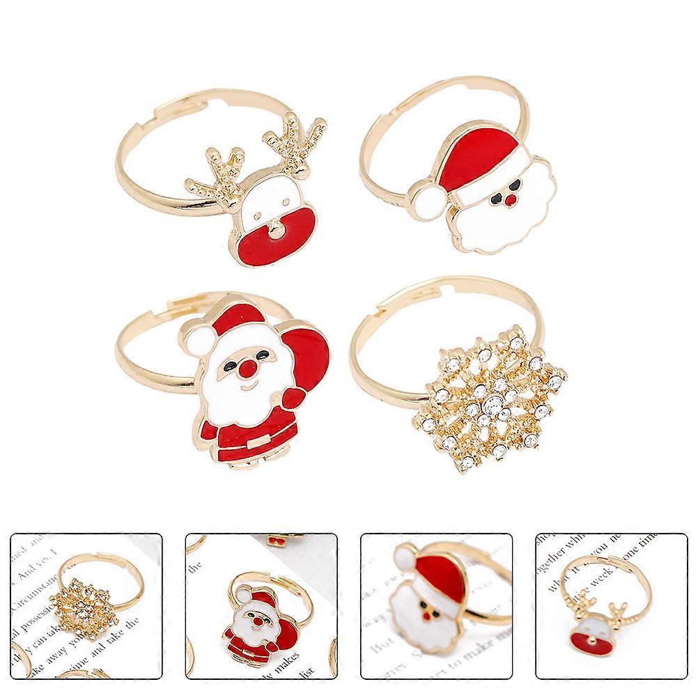 Christmas Tree Rings Open Rings for Party Decor Set