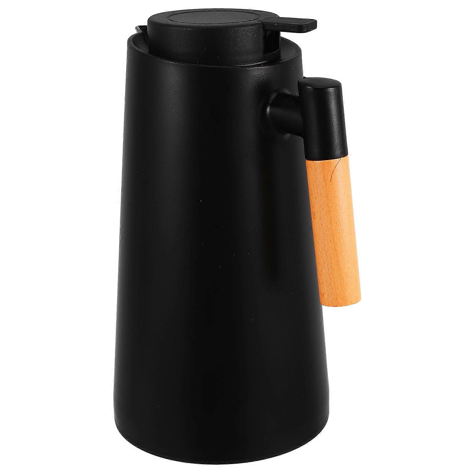 Black Vacuum Insulated Thermal Coffee Jug for Garden Use with Handle Lightweight and Safe PP Glass 1.5L