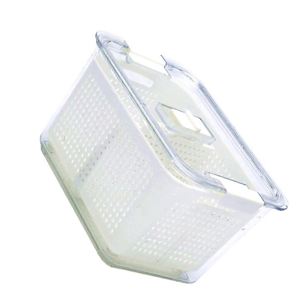 Fridge Storage Containers Crisper Box Drainage Kitchen Organizer Made Of White PET PP ABS 1Pack