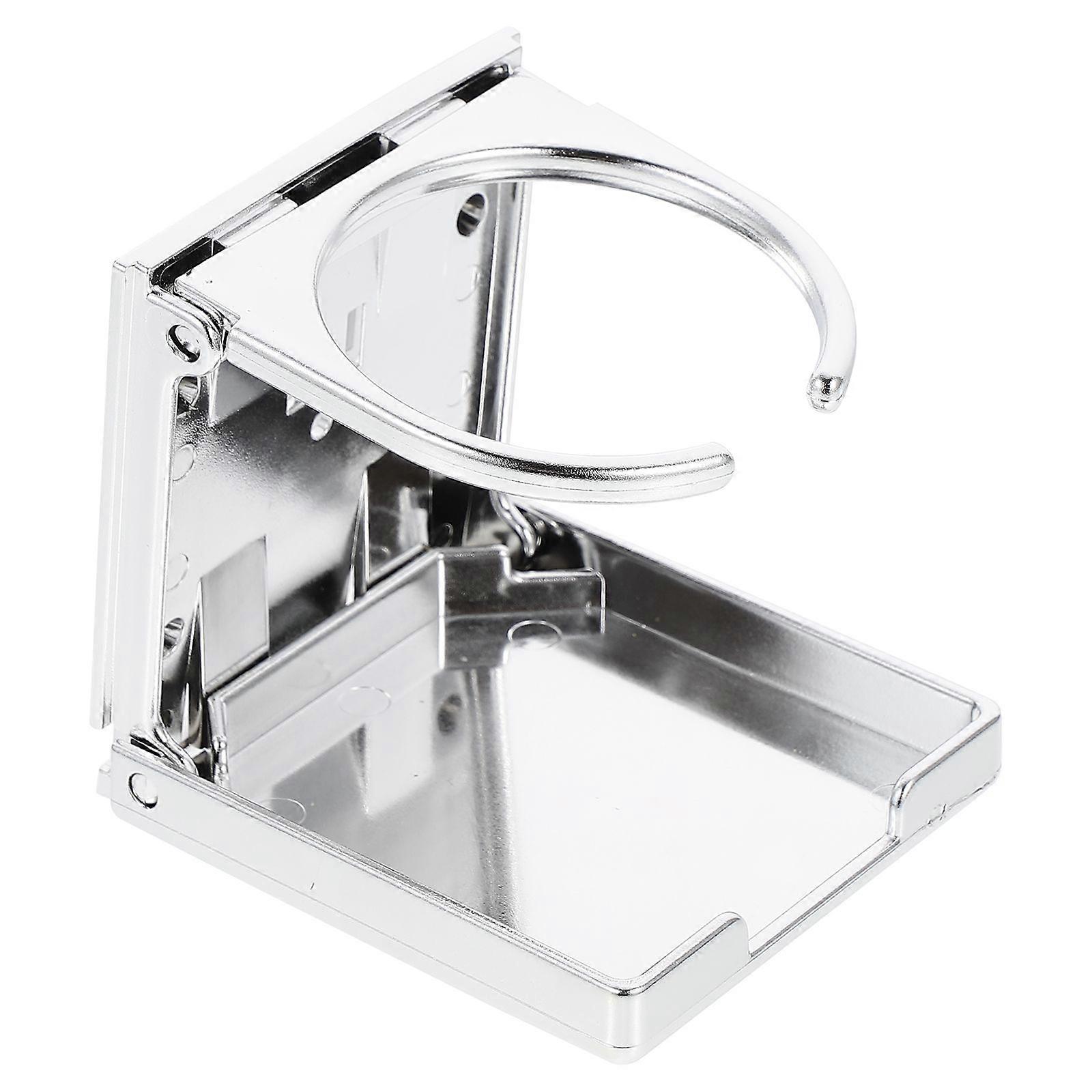Folding Cup Holder for Car Silver ABS Material Bring Convenience and Tidy Storage Use 1 Set