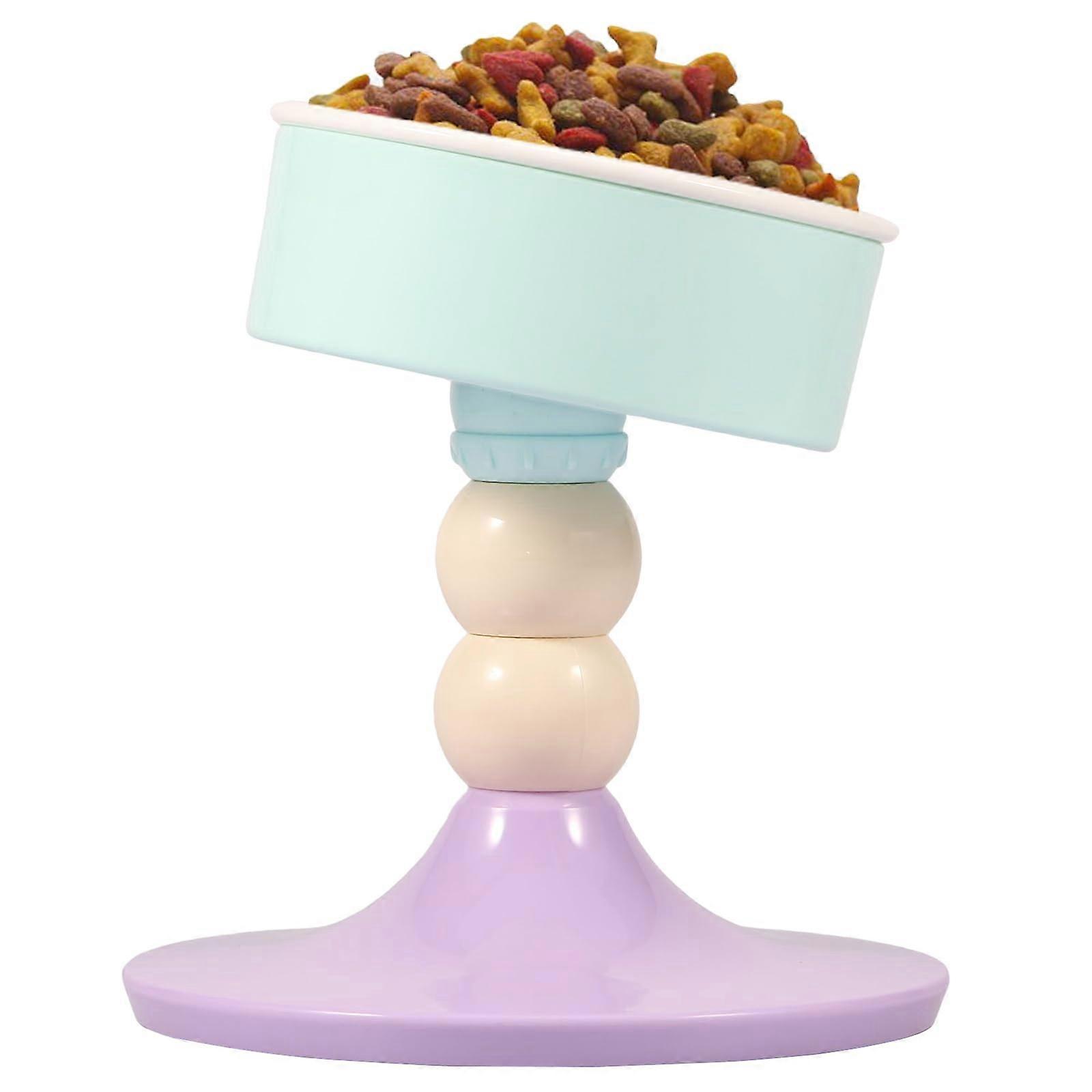 Elevated Cat Food Bowl With Adjustable Height, Ceramic Raised Cat Bowl, Detachable, Easy to Clean, Non Slip Pad
