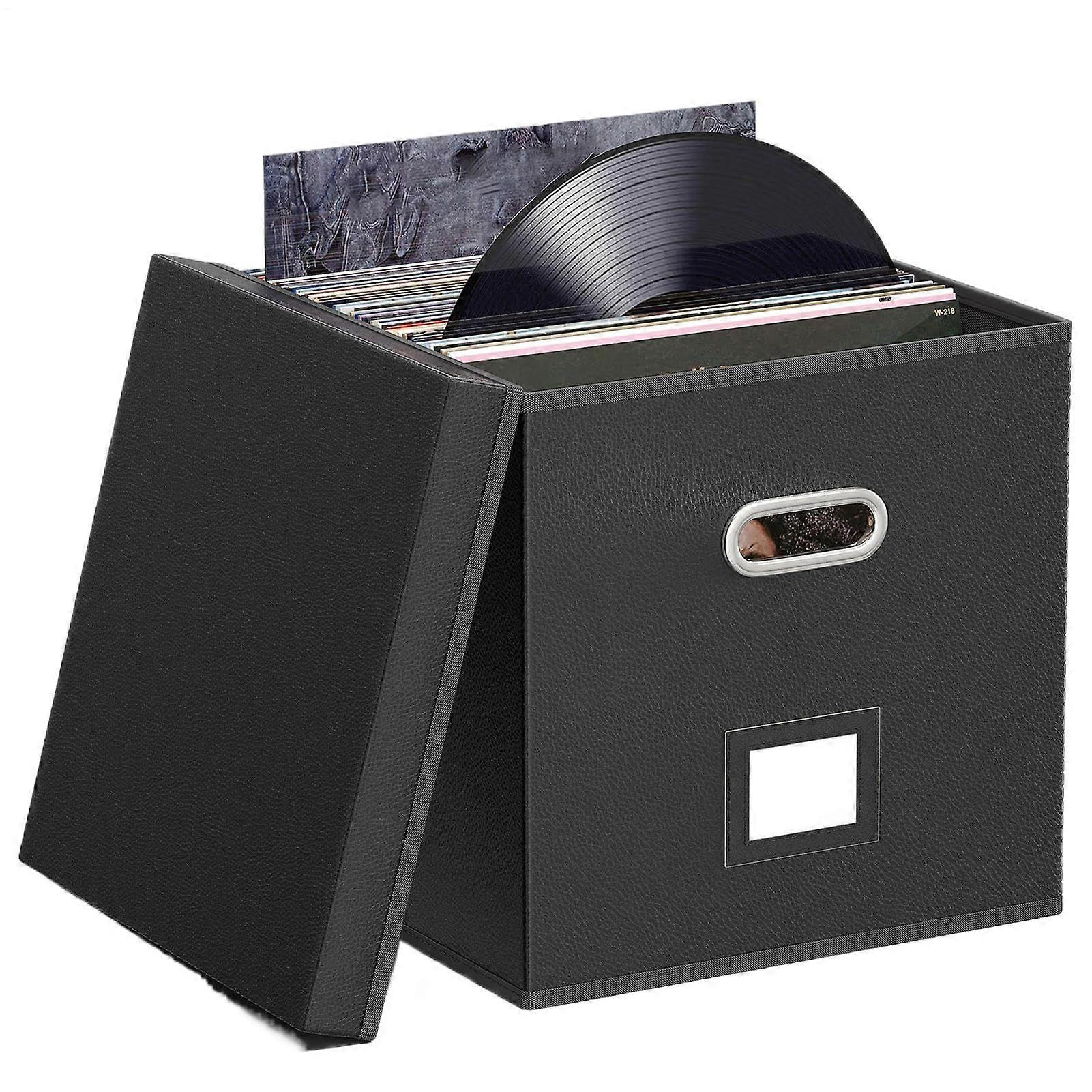Vinyl Record Storage, Stackable Record Holder with Lid Storage Boxes for Transport, Travel, Moving, Studio, Photography, Presentation