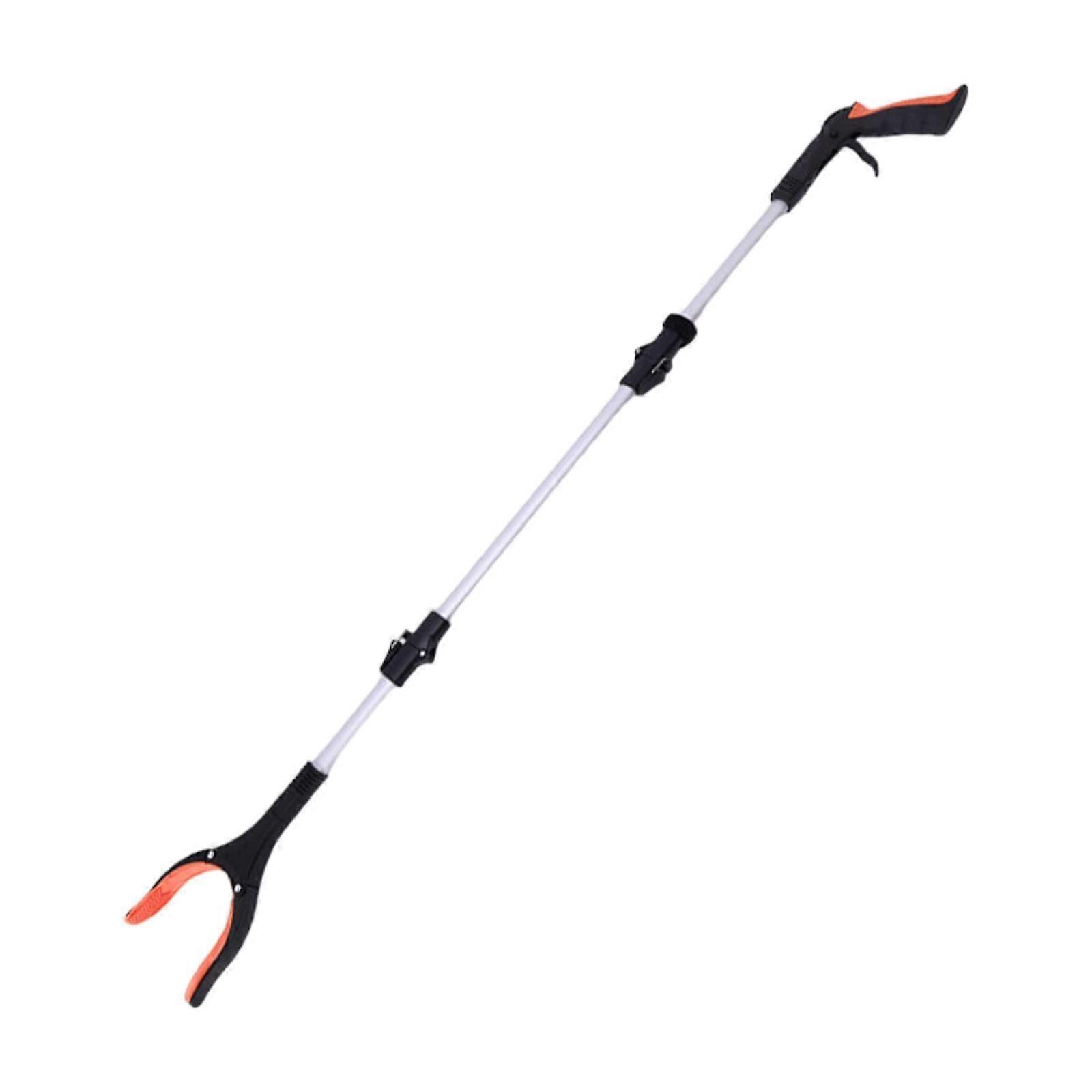 Foldable gripper pickup tool, portable rotating jaw gripper, outdoor trash picker for elderly, orange.