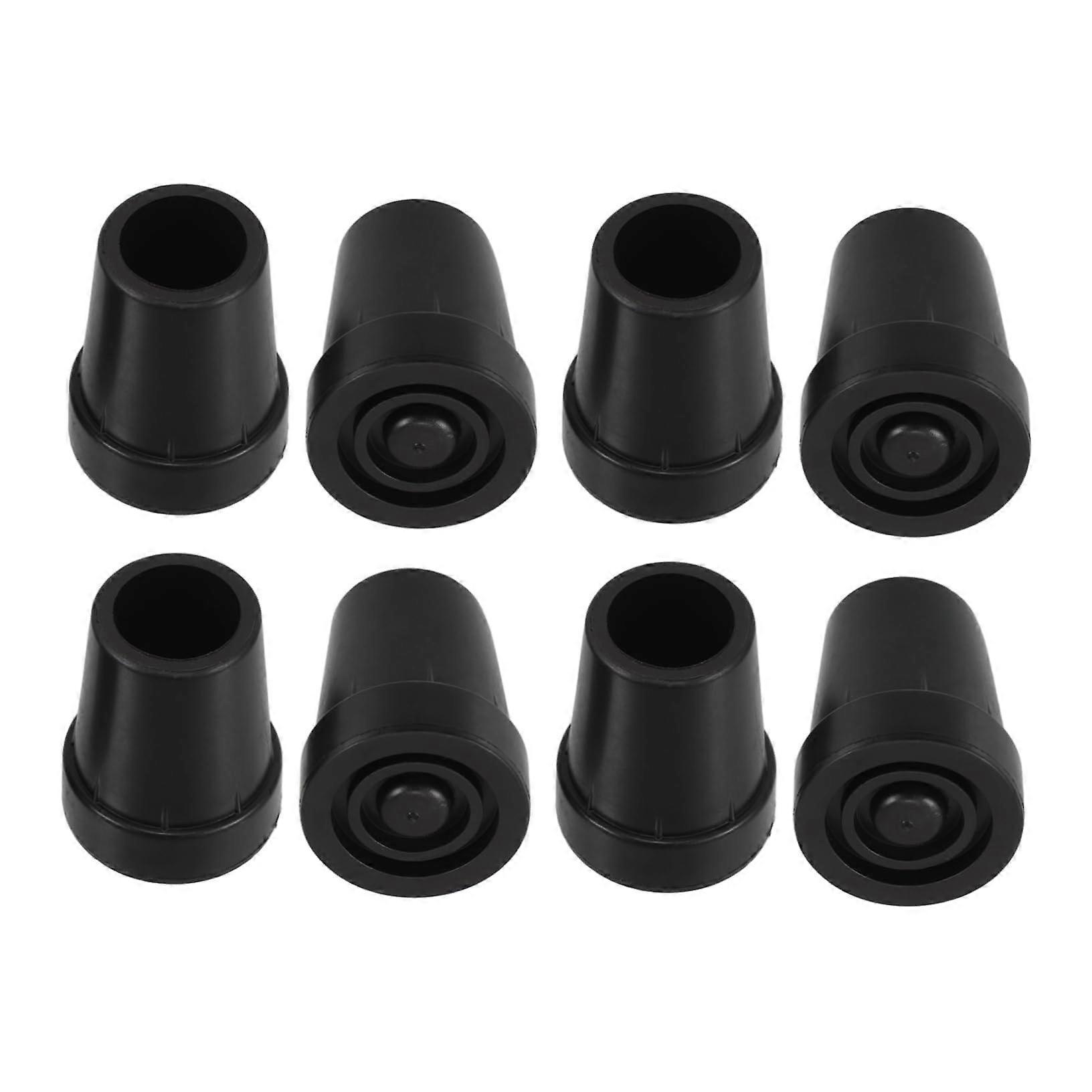 Non-Slip Foot Pads For Walking Sticks - 8-Piece Durable Cane And Crutch Tip Covers, Protect Cane Tips, Stable And Secure