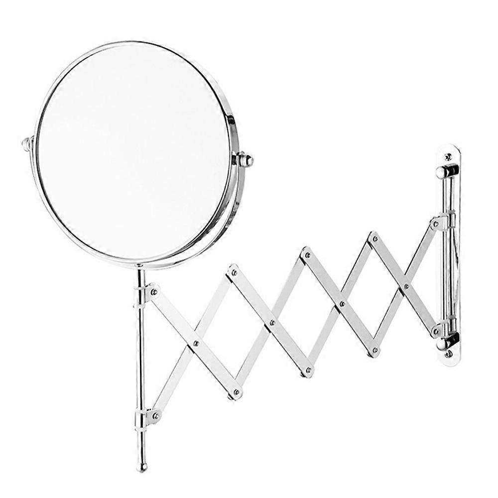 TQ-210 7 Inch 1X / 3X Magnification Double Sided Makeup Mirror Wall Mounted Retractable Folding Vanity Mirror