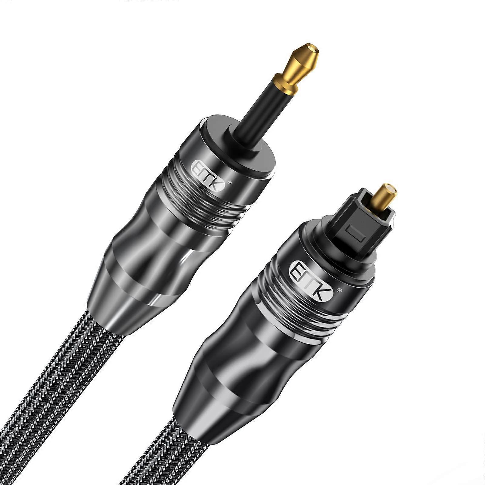 Toslink To Mini Toslink Cable Optical SPDIF Audio Cable 3.5mm Mini Toslink, Straight Black, 5M