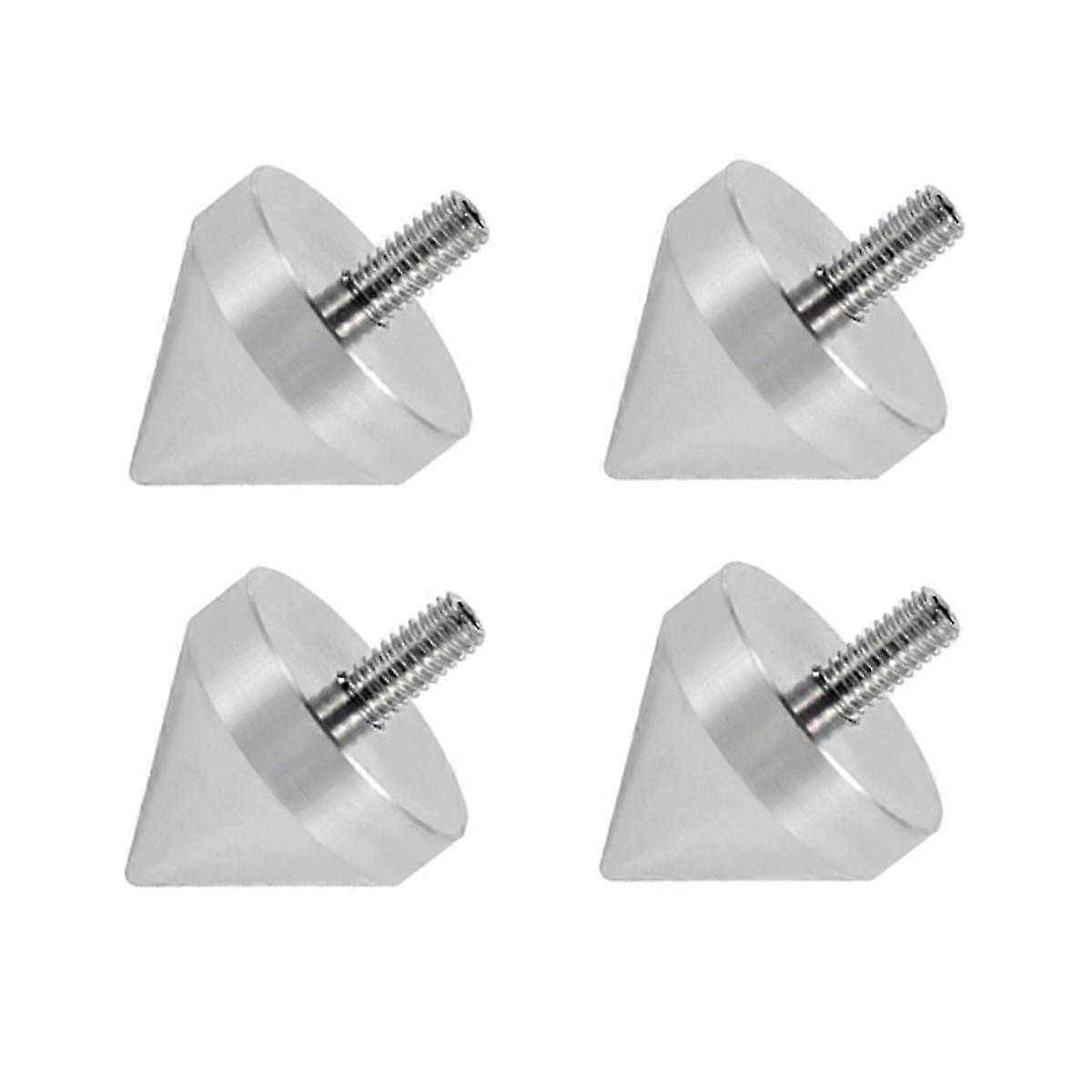 4-Piece Aluminium Speaker Stand Feet with Cone Floor Protection for Enhanced Audio Performance