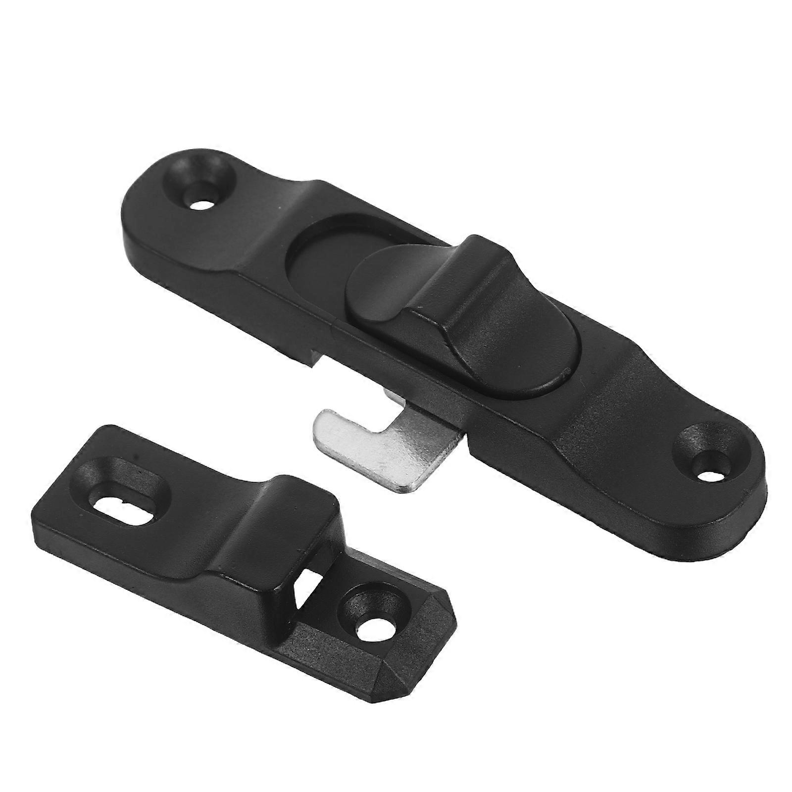 Black ABS Sliding Window Lock for Patio Screen Doors with Adjustable Latch