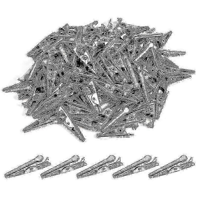 100pcs μίνι ασημένια κλιπ αλιγάτορα μετάλλων, 1.06 ίντσα (27mm) T El Plated για χειροτεχνία και έργα DIY